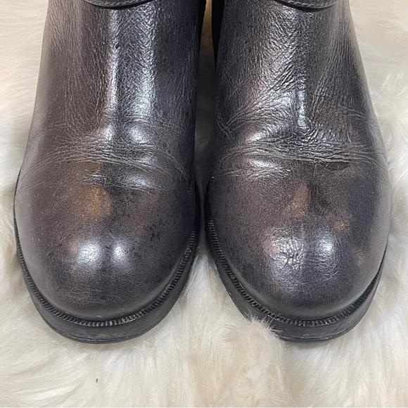 Faryl Robin Dark Grey Gold Studded Leather Booties - Picture 4 of 12